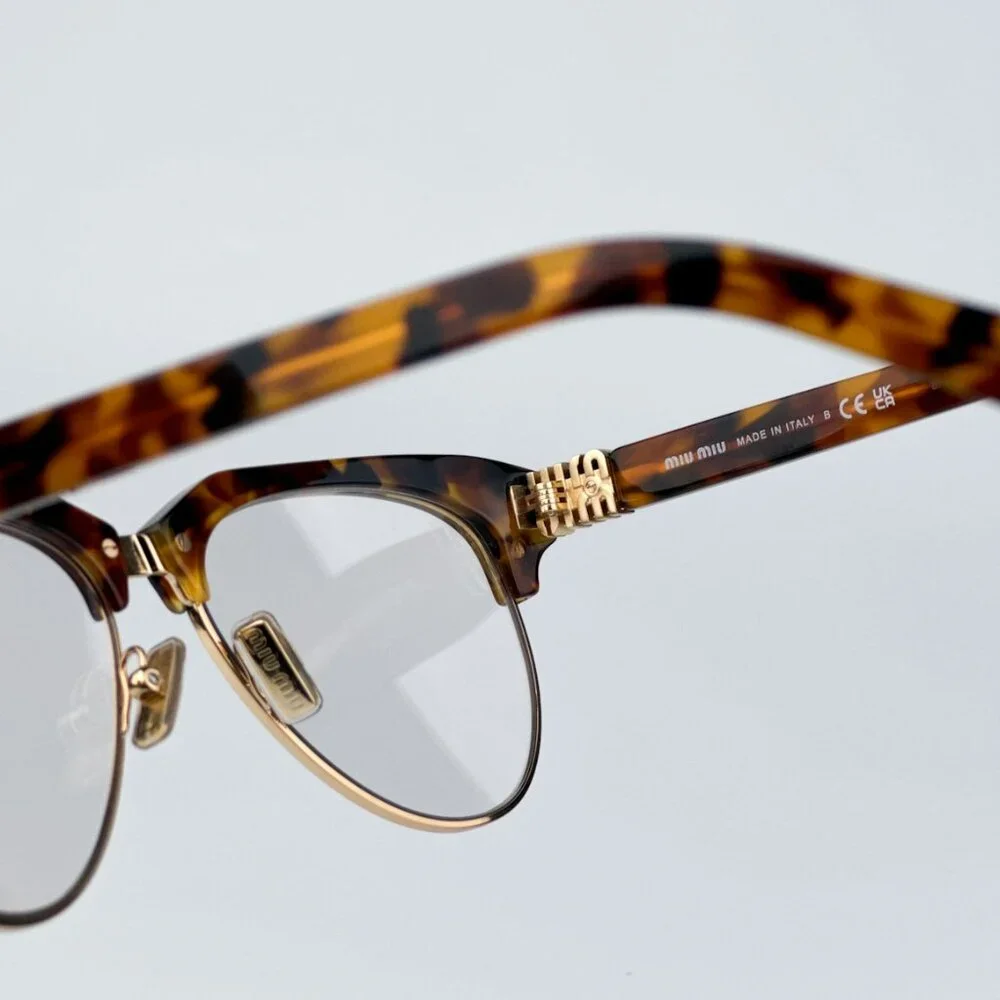 Miu Miu MU09ZS 19P08N BRAND NEW Eyeglasses Cork Trotoise Clear Blue Light Filter